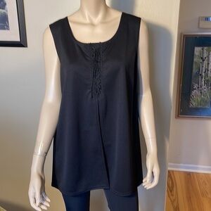 Cleveland Street Black Sleeveless Front Slit & Slit Top. Size 14/16. D2/A1931